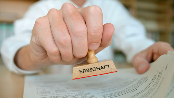 Ein Stempel mit der Aufschrift "Erbschaft".