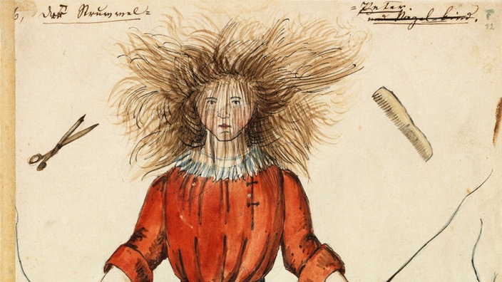 Urmanuskript (1844) des Bilderbuchs "Der Struwwelpeter"