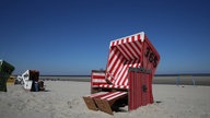 Strand mit Strandkörben auf Langeoog