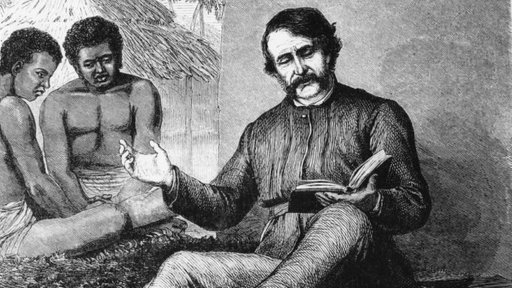 Stich: David Livingstone liest ein Buch